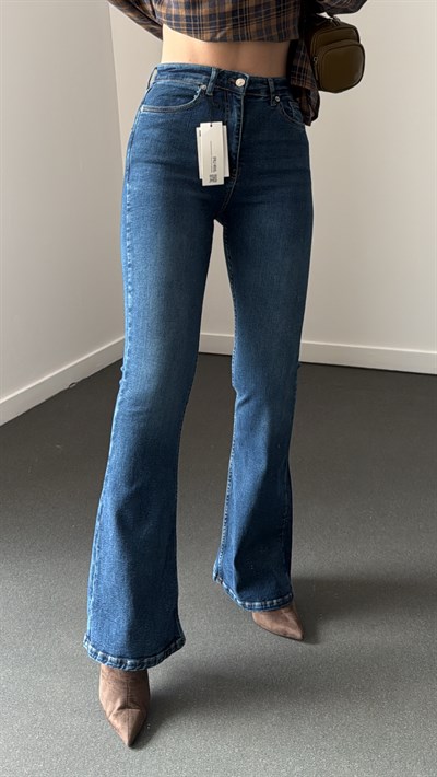 Santorini Orta Kot Yüksek Bel Toparlayıcı Flare Jeans