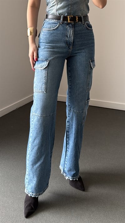 Velora Kot Renk Kargo Cepli Straight Jeans