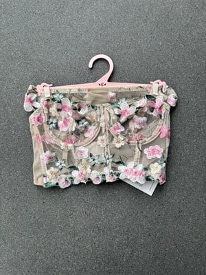 Waterlily Sarı Çiçek Desenli Bralet Takım