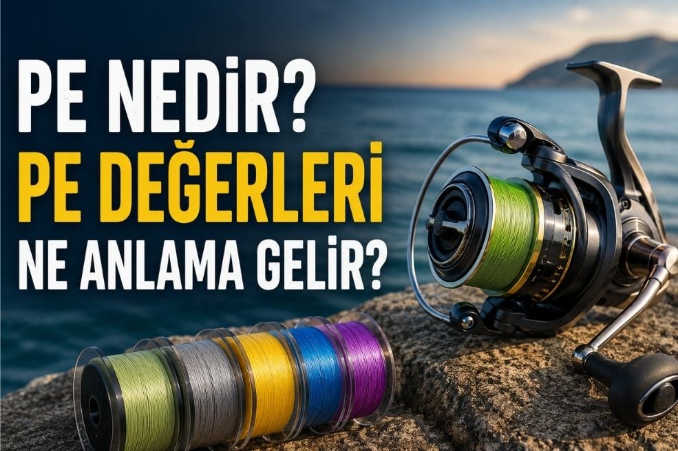 PE nedir, PE değerleri ne anlama gelir, örgü misina kalınlıkları, PE 0.4, PE 0.8 ve PE 1.0 karşılıkları, LRF ve spin avları için doğru PE seçimi rehberi