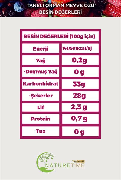 Taneli Orman Meyve Özü 1350 Gr
