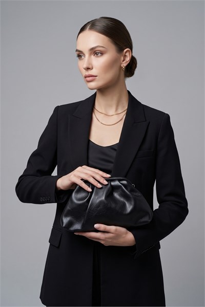 Vesper Deri Kadın Omuz & Portföy & Clutch Çanta Siyah