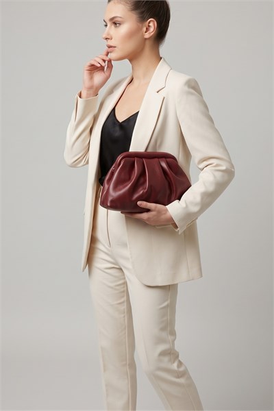 Vesper Deri Kadın Omuz & Portföy & Clutch Çanta Bordo