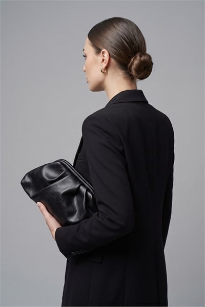 Vesper Deri Kadın Omuz & Portföy & Clutch Çanta Siyah