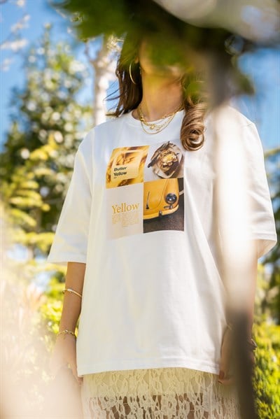 Butter Yellow Baskılı T-shirt