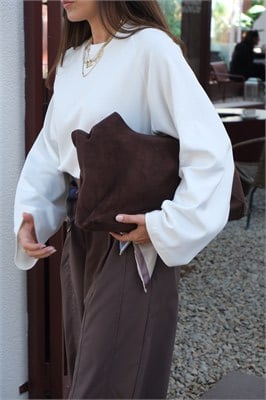 Yüksek Bel Barrel Pantolon - Kahverengi