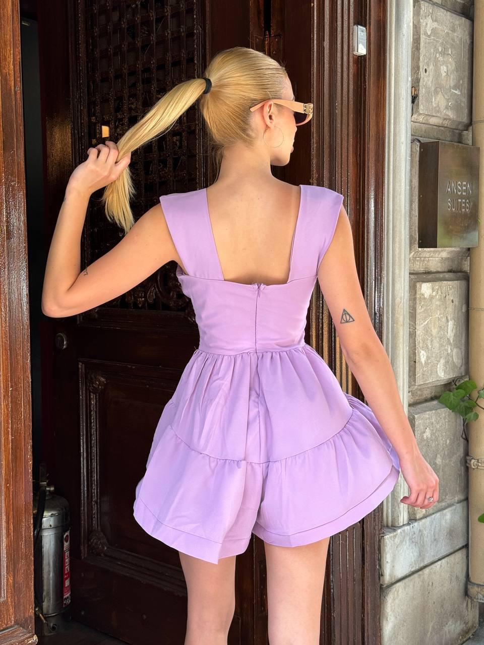 Ness Şort Tulum 8134 - Lila