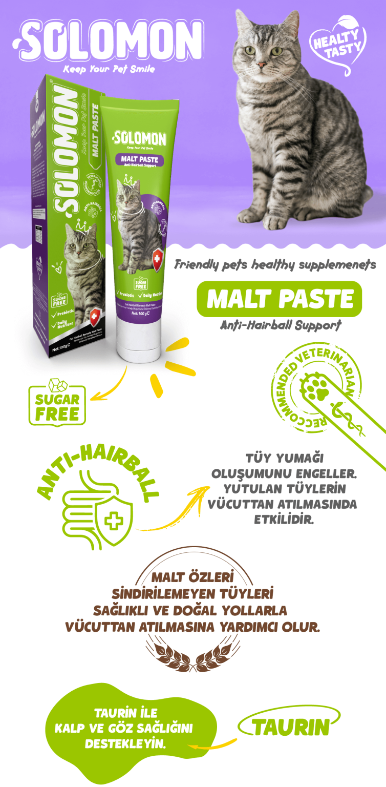 Solomon Malt Paste - Sugar Free - Anti Hairball Support