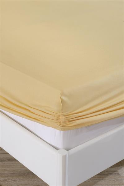Çift Kişilik 160x200Cm Pamuklu Lastikli Çarşaf Seti / Sarı