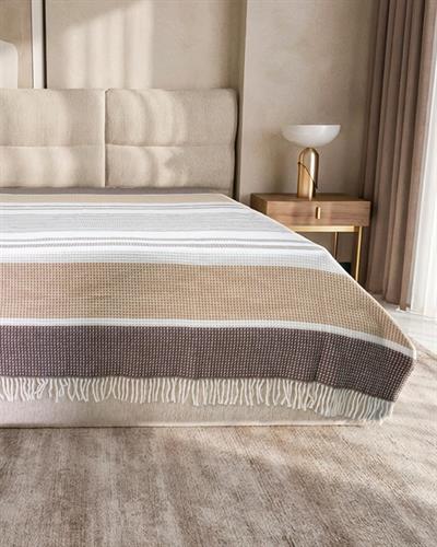 Cozy Life Selay Pamuklu Çift Kişilik Battaniye 180x200 Cm / Bej