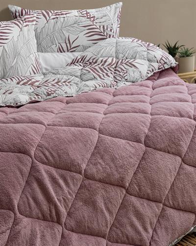 Flora Çift Taraflı Pembe Welsoft Yorgan Seti / 195x215 Cm