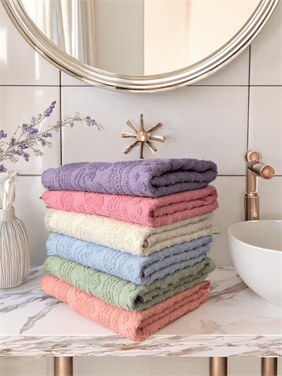 Jakar Desen 6lı Saçaklı Havlu Seti 50x90 cm