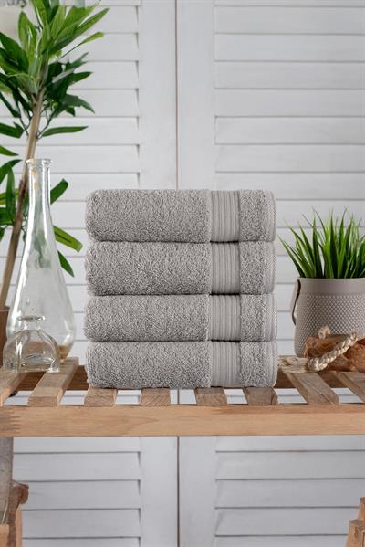 Sarah %100 Pamuk 4lü Gri El&Yüz Havlusu 40x70 Cm