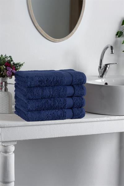 Sarah %100 Pamuk 4lü Lacivert Banyo Havlusu 70x140cm