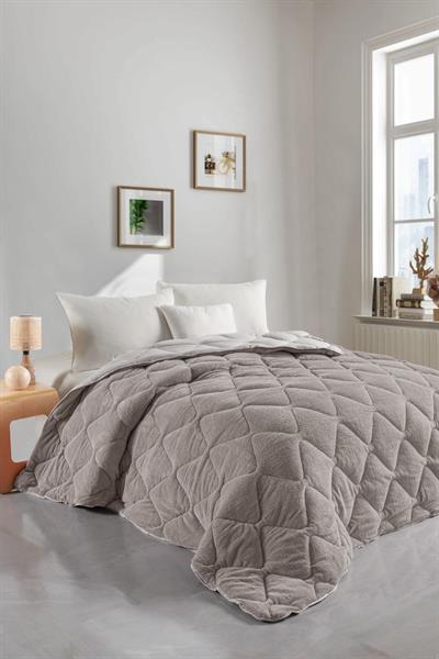 Tek Kişilik Wellsoft Bej Yorgan Seti /155x215cm