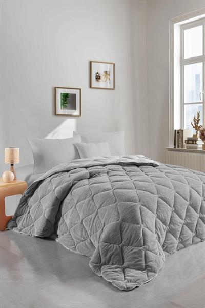 Tek Kişilik Wellsoft Gri Yorgan Seti /155x215cm