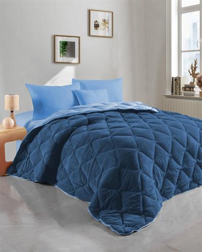 Tek Kişilik Wellsoft Mavi Yorgan Seti /155x215cm
