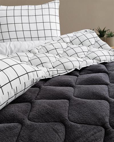 Urban Çift Taraflı Antrasit Welsoft Yorgan Seti / 195x215 Cm