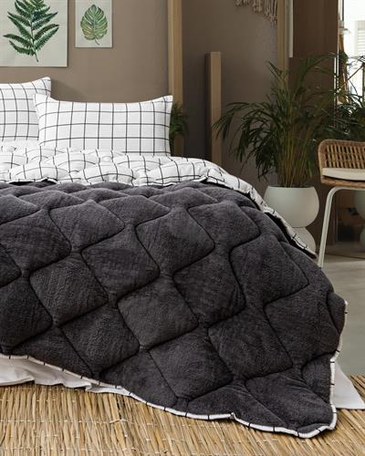 Urban Çift Taraflı Antrasit Welsoft Yorgan Seti / 195x215 Cm