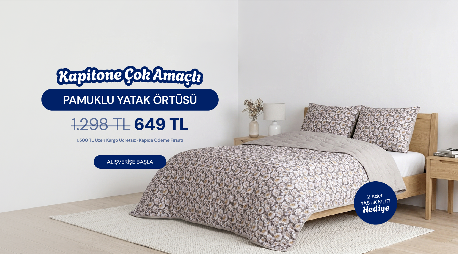 Kapitone Çok Amaçlı Yatak Örtüsü