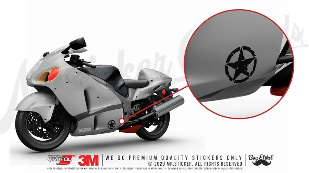 ARS8- Eskitilmis Desenli Mat Asker Yıldızı Etiketi