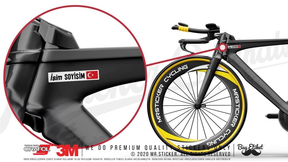 BCY1 Reflektif Bisiklet Isim Etiket Seti V1