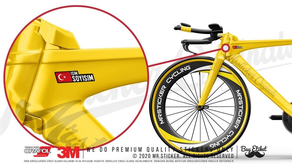 BCY2 Reflektif Bisiklet Isim Etiket Seti V2