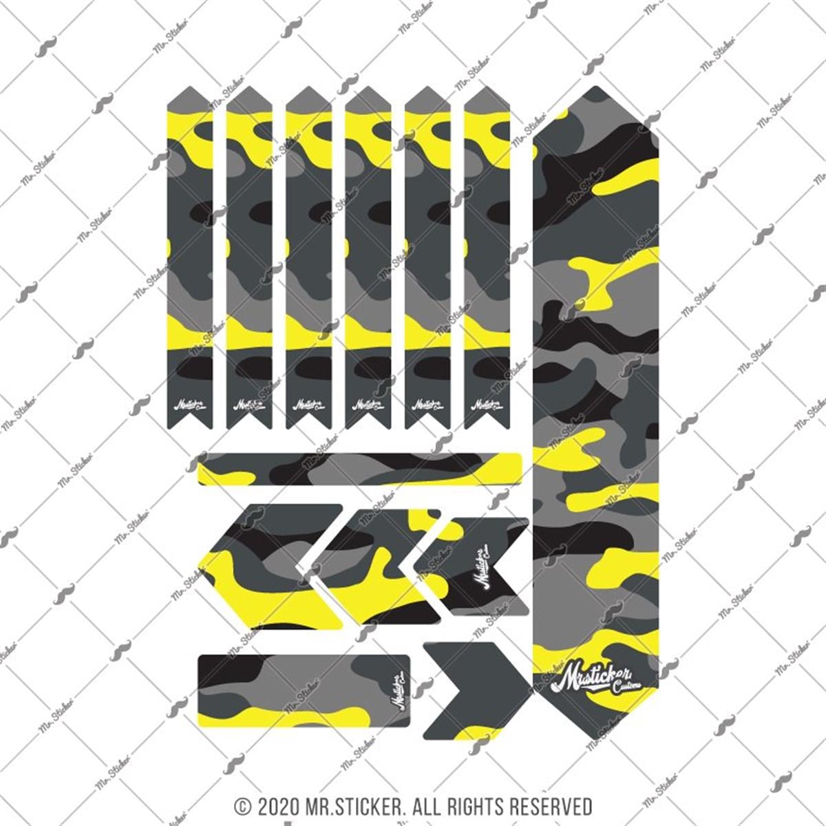 BCY30 Reflektif Koruyucu Sticker Seti Sari Kamuflaj Desen