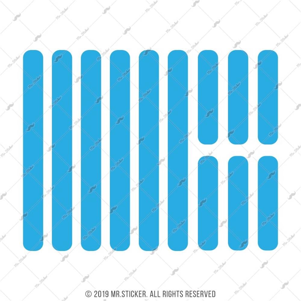 BCY5 Reflektif Mavi Serit Seti 12 Parca