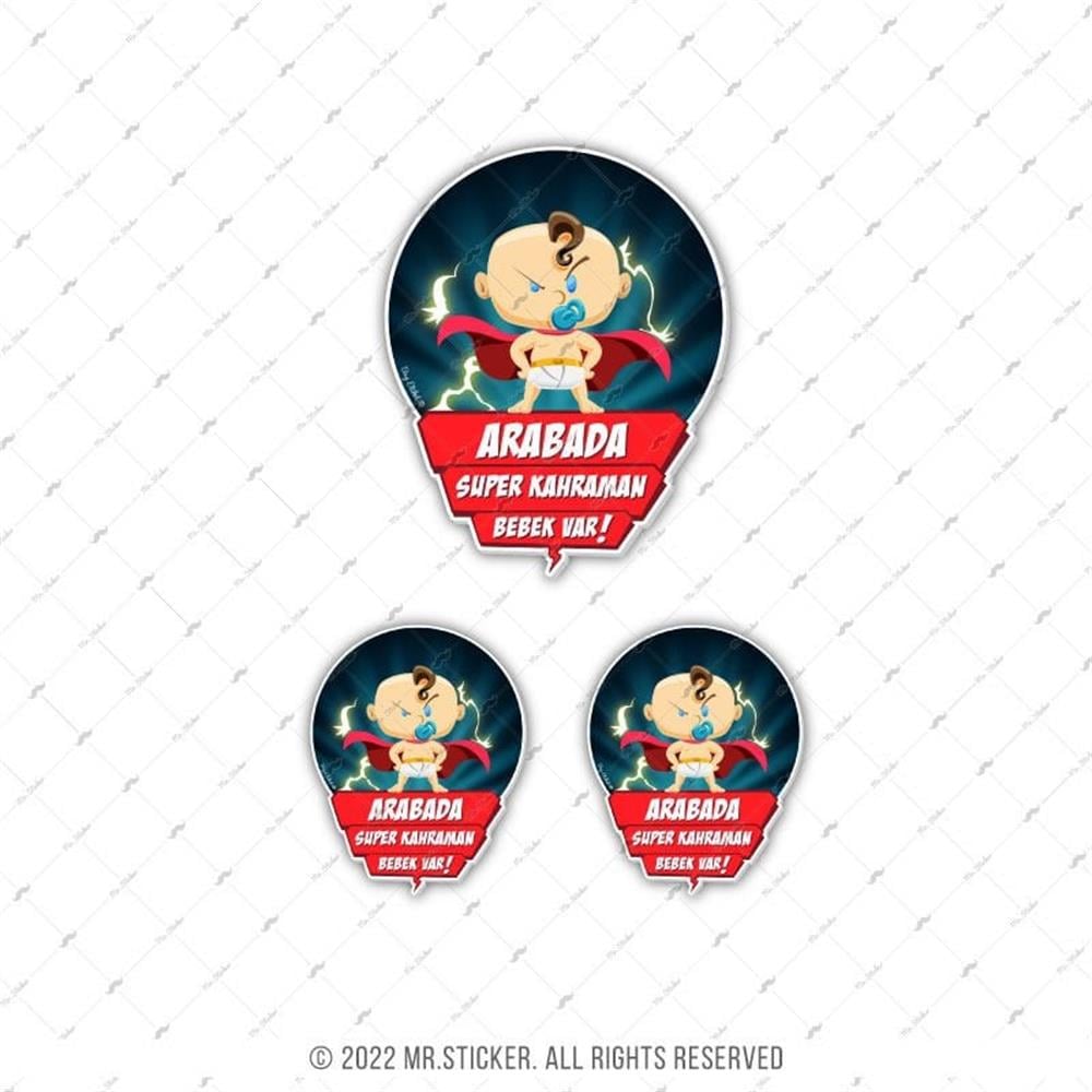 BOB11 Dikkat Arabada Super Kahraman Bebek Var Etiketi 3lü Set