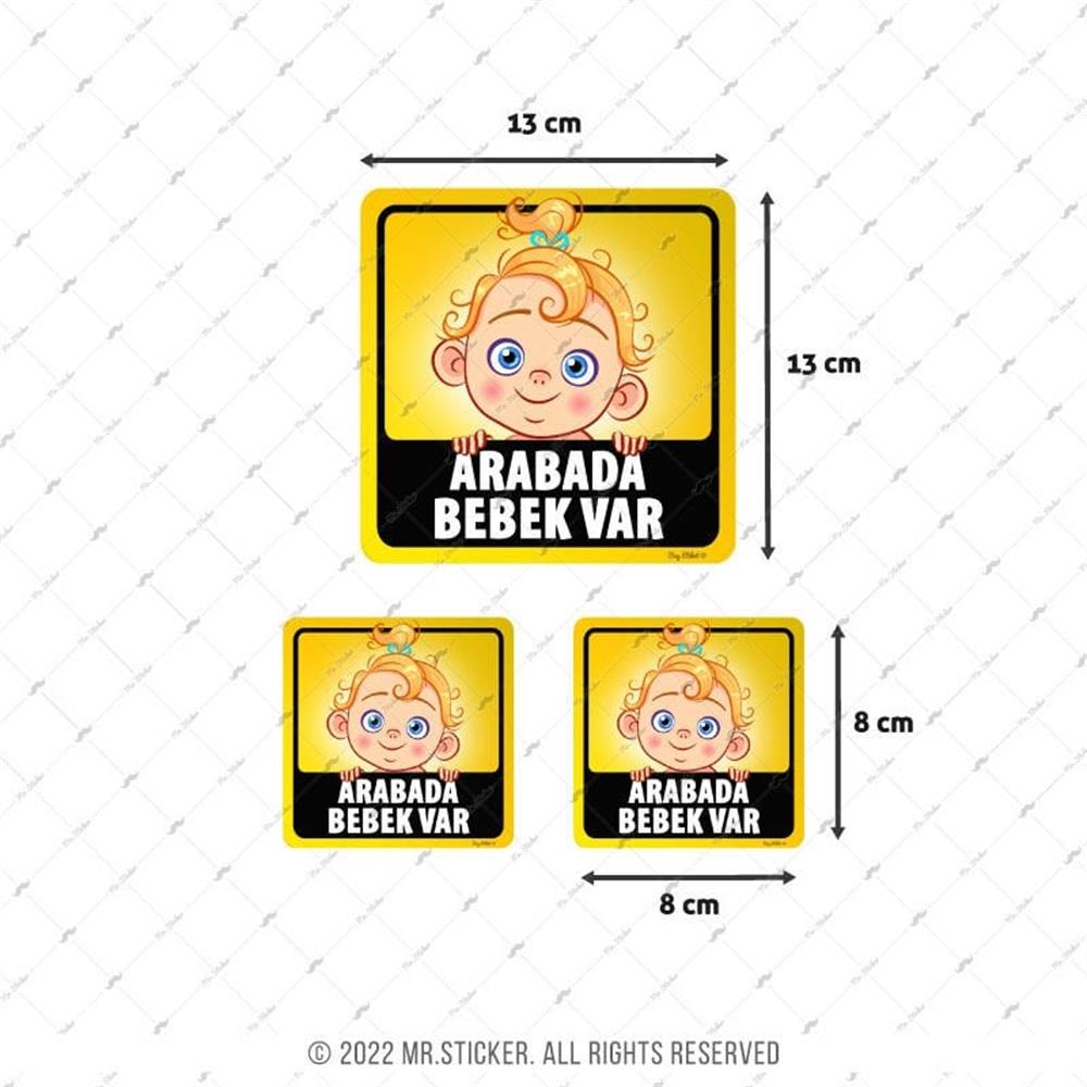 BOB14 Arabada Bebek Var Etiketi 3lü Set (Kiz Cocugu)