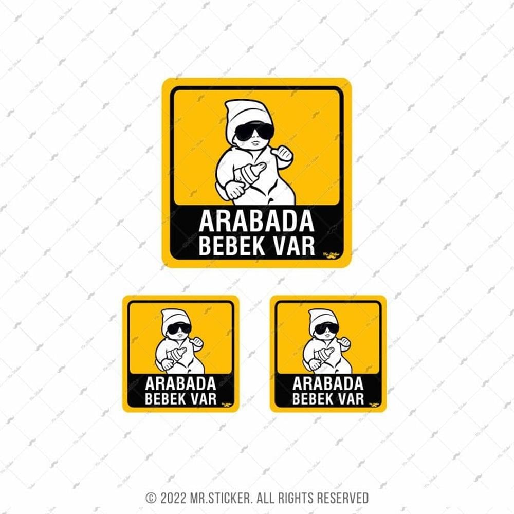 BOB2 Arabada Bebek Var Etiketi 3lü Set