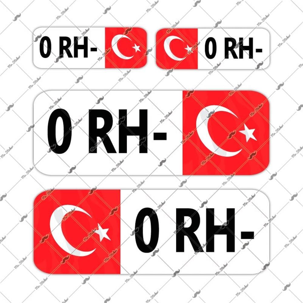 BT01 - Reflektif 0 Rh Negatif (-) Kan Grubu Etiket Seti