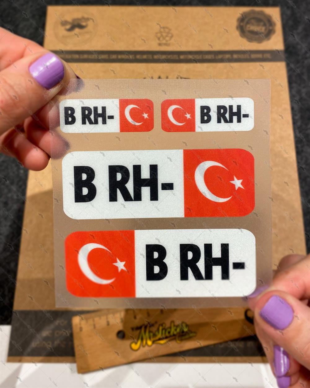 BT06 Reflektif B Rh Negatif (-) Kan Grubu Etiket Seti