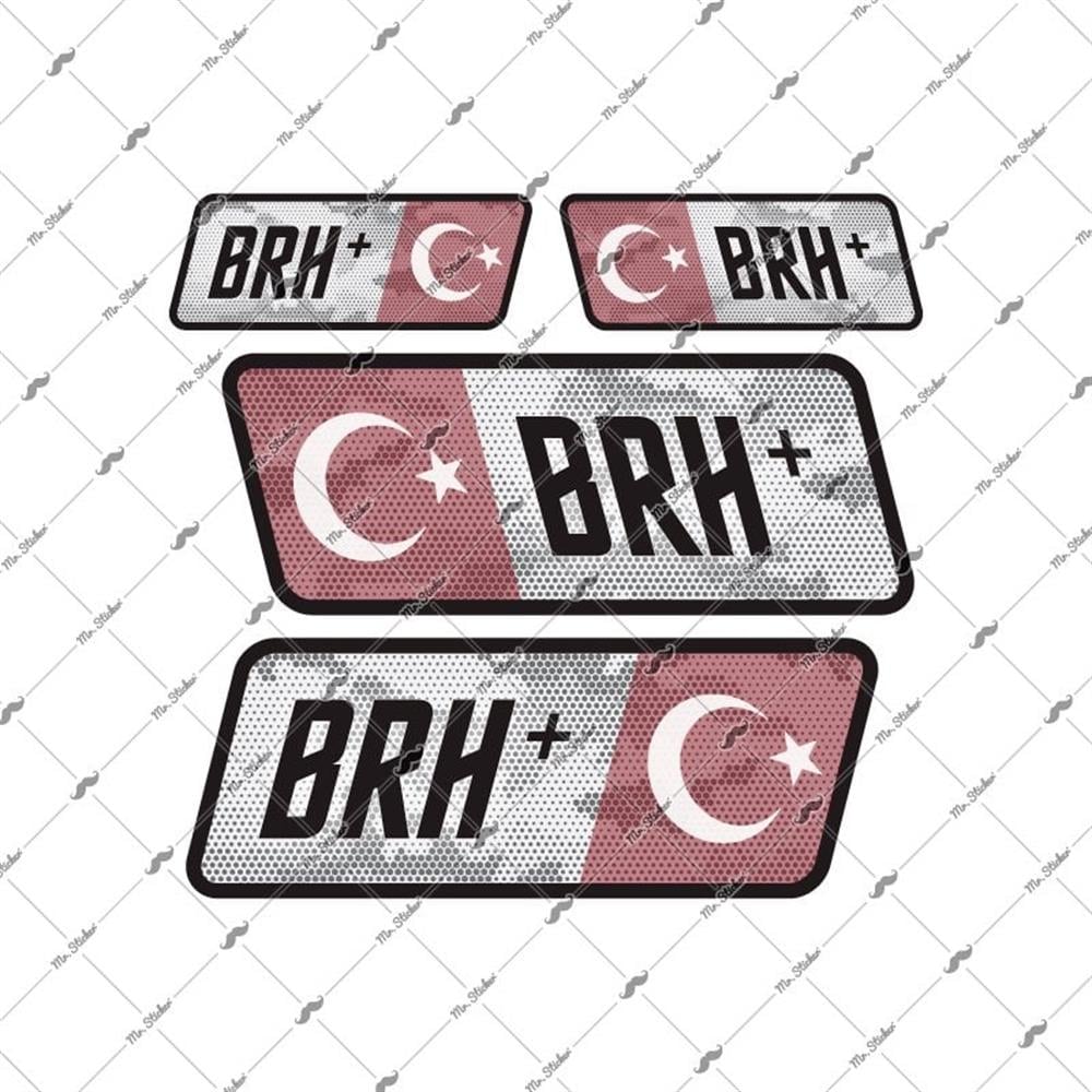 BT15 Reflektif B Rh Pozitif (+) Kan Grubu Etiket Seti