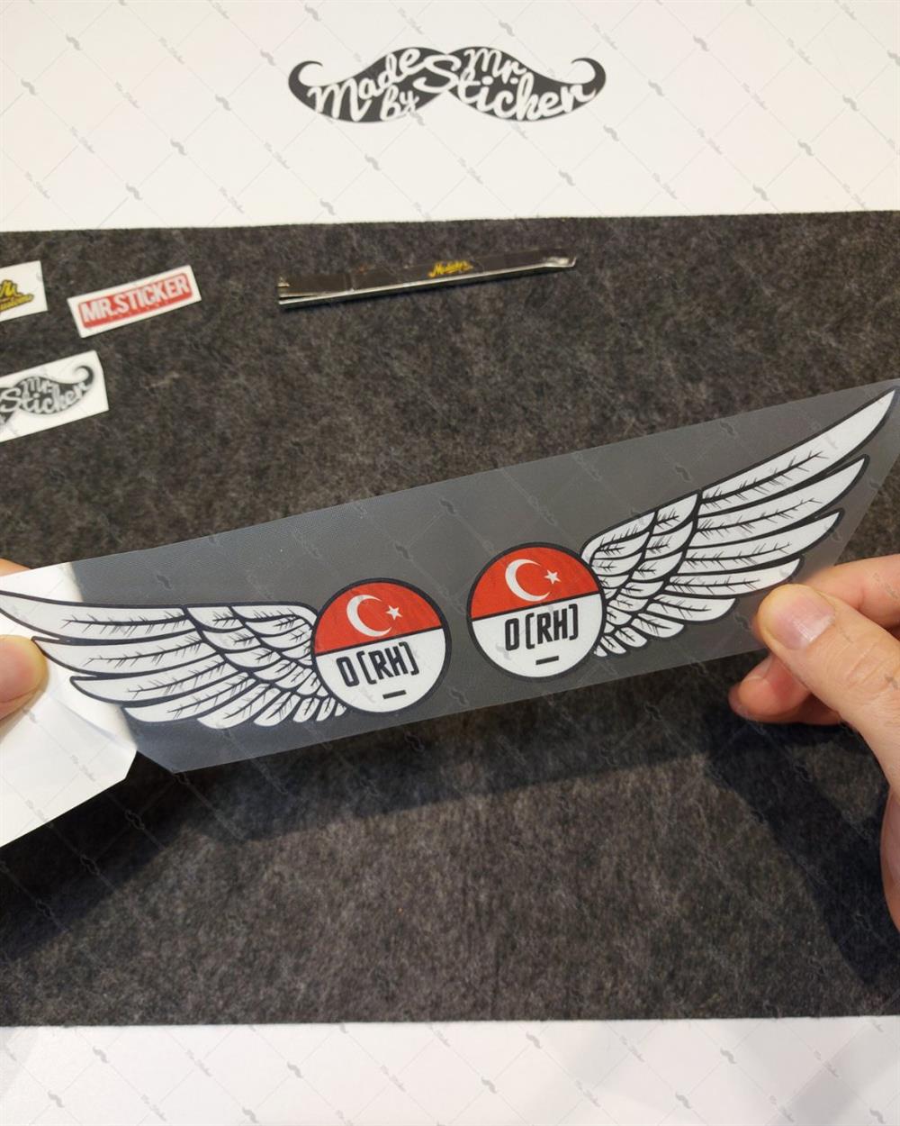 BT20 Reflektif Kanat Desenli 0 Rh Negatif (-) Kan Grubu Etiket Seti