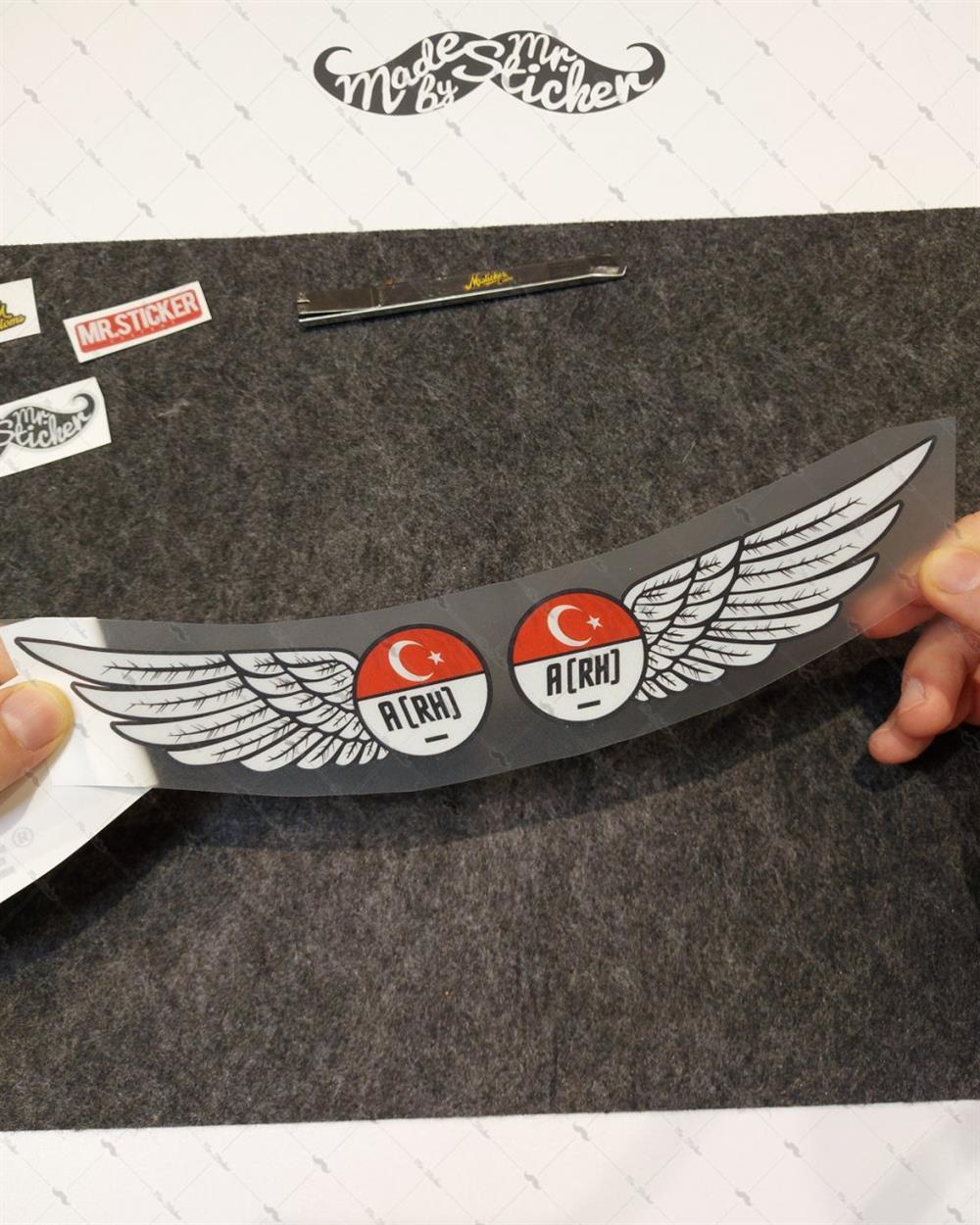 BT23 Reflektif Kanat Desenli A Rh Negatif (-) Kan Grubu Etiket Seti