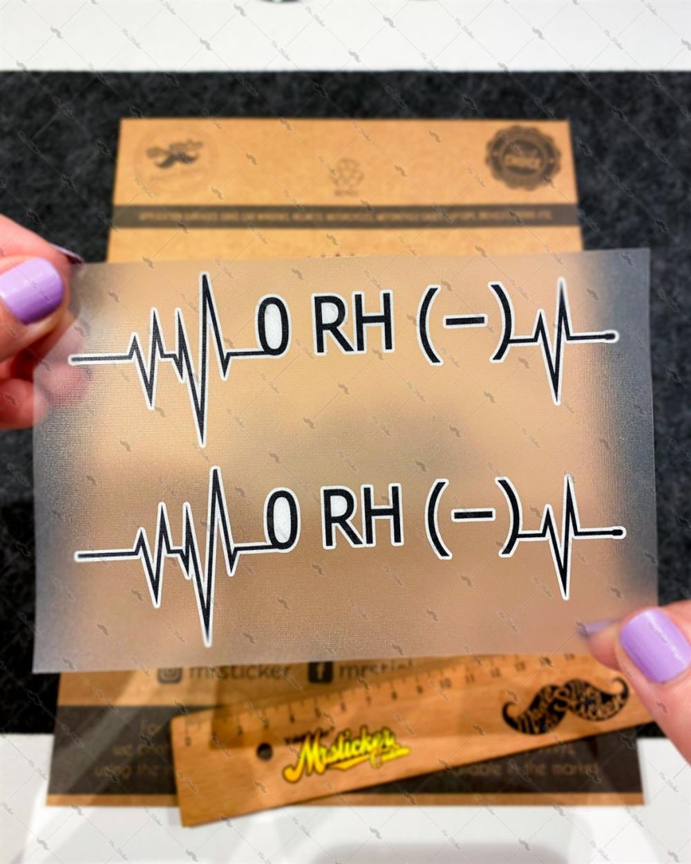 BT41S Kalp Ritmi Desenli 0 Rh Negatif (-) Kan Grubu Etiketi - 2 li Set