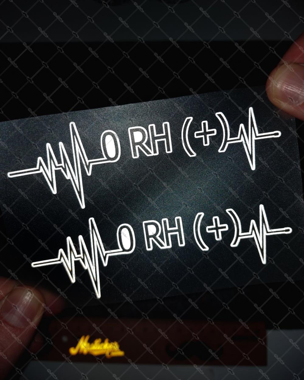 BT42S Kalp Ritmi Desenli 0 Rh Pozitif (+) Kan Grubu Etiketi - 2 li Set