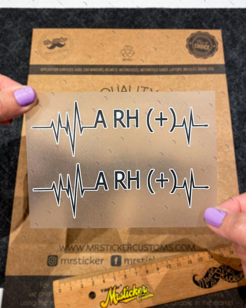 BT43S Kalp Ritmi Desenli A Rh Pozitif (+) Kan Grubu Etiketi - 2 li Set