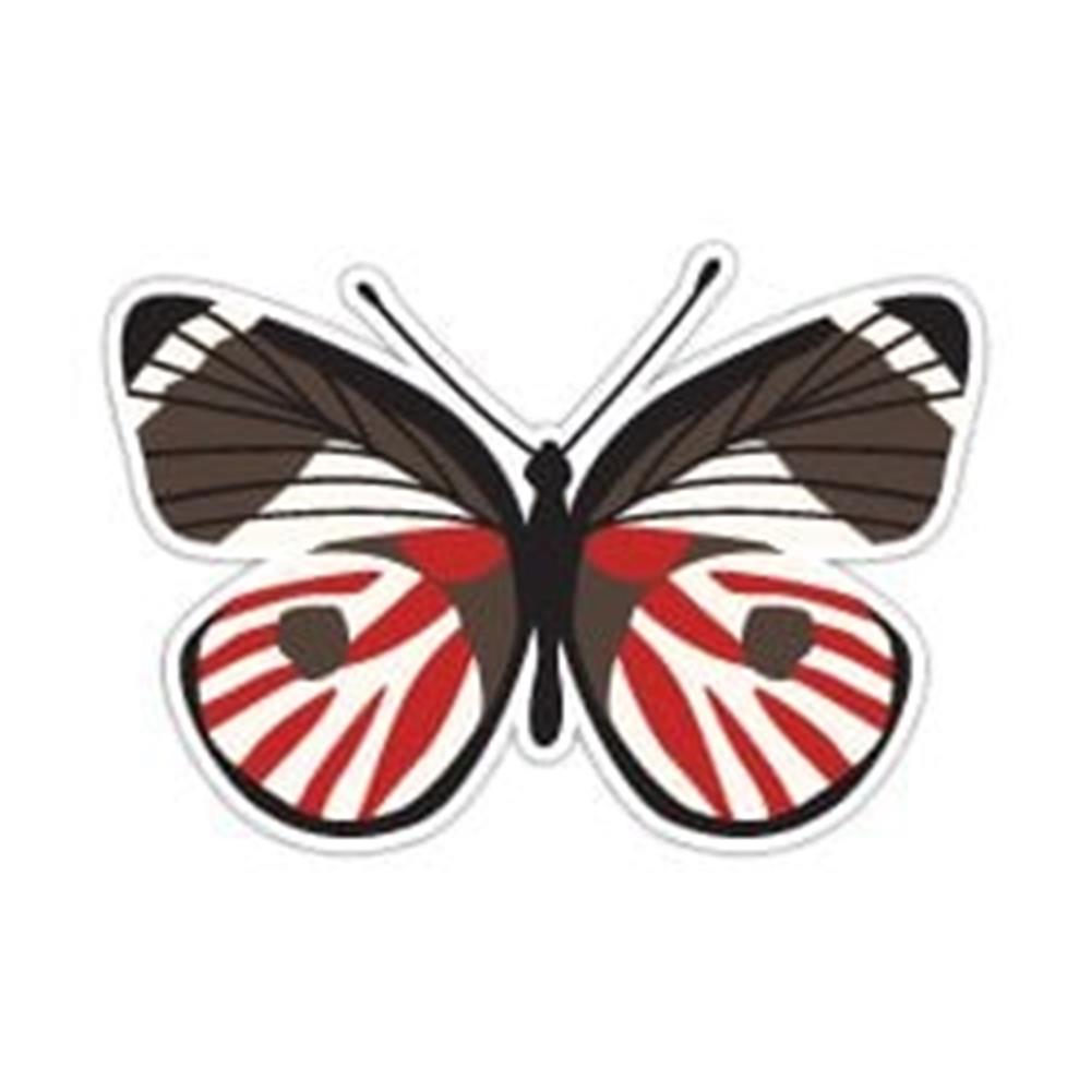 BTF2 Kirmizi Kahverengi Kelebek Etiketi