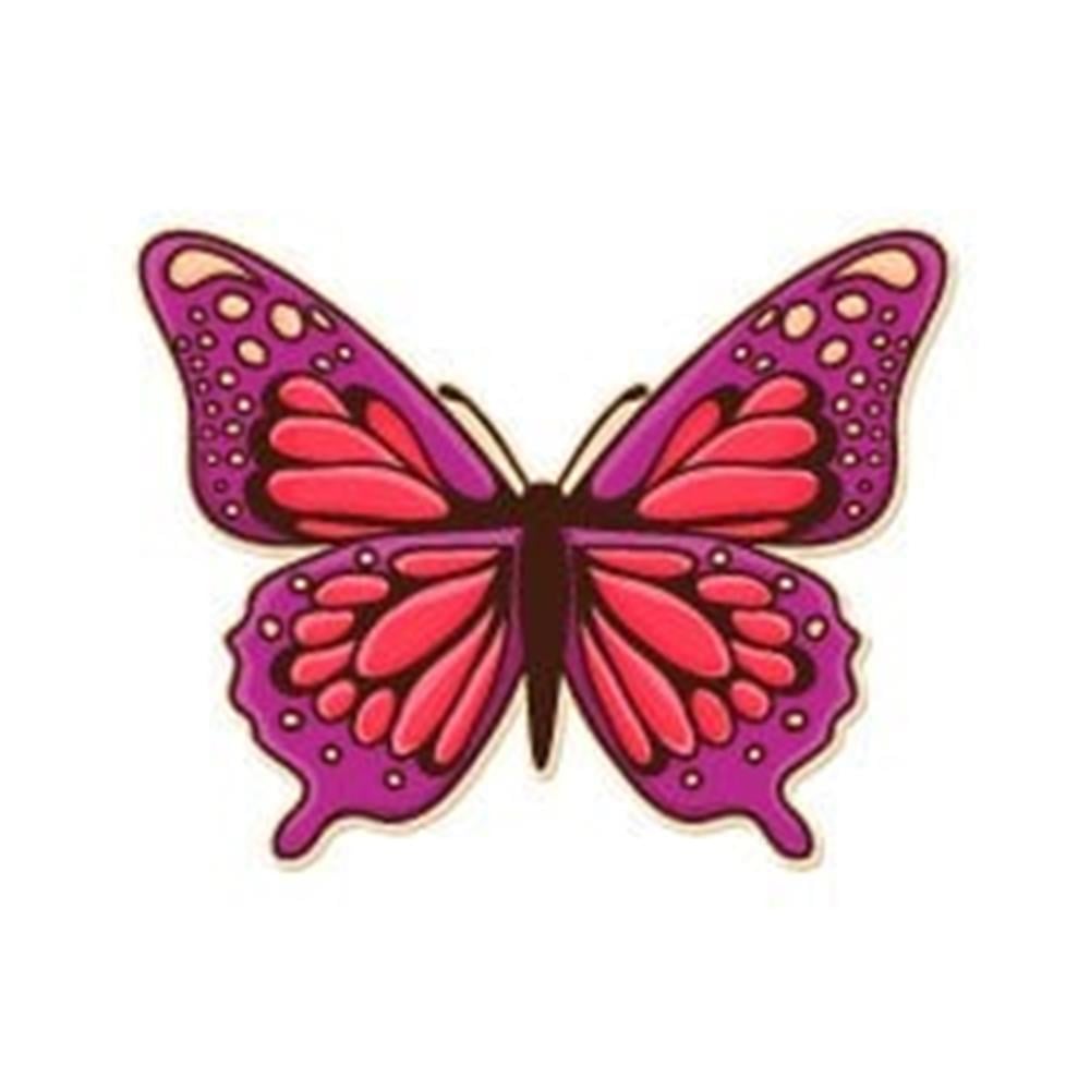 BTF6 Mor Pembe Kelebek Etiketi