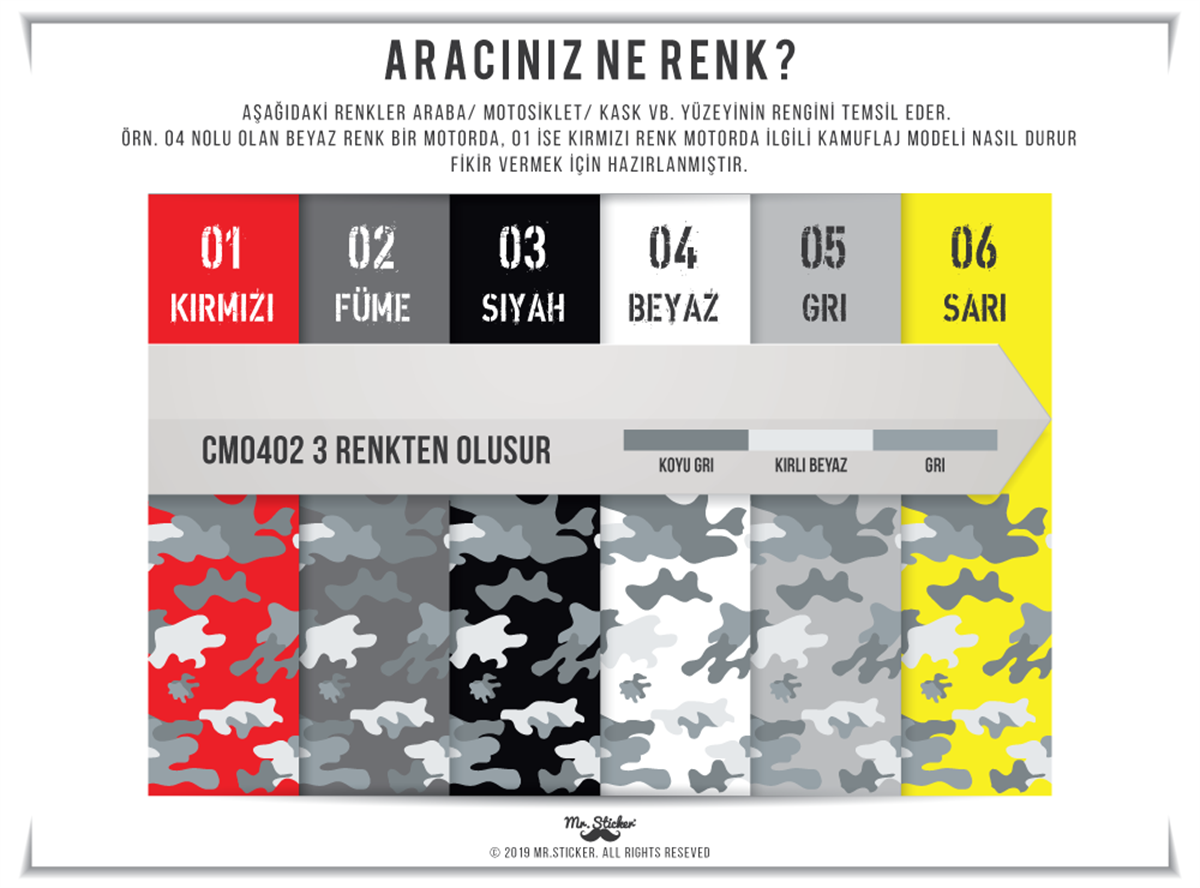CMO403XS - Bisiklet Kaplamaya Uygun 34 Parca Kamuflaj Seti (Krem, Soluk Siyah, Sutlu Kahve Renk)