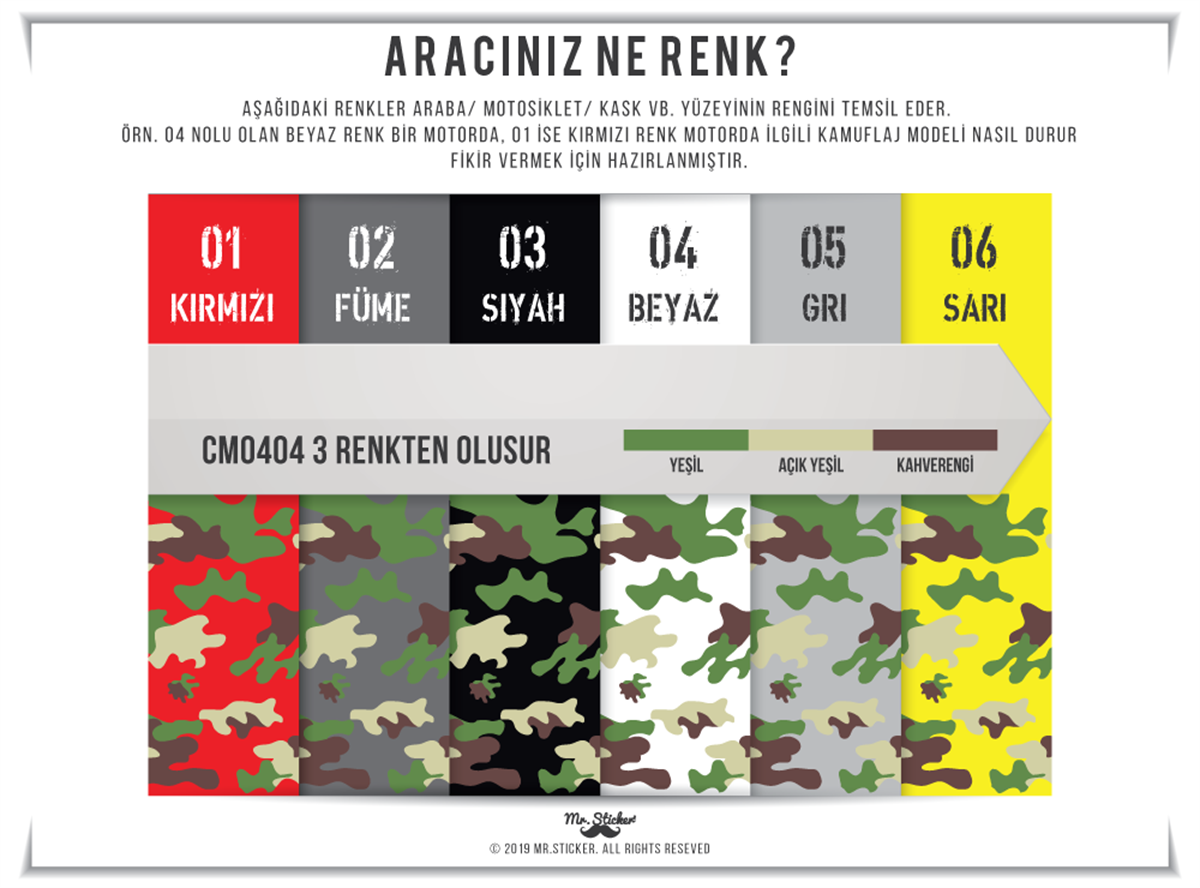 CMO404XS - Bisiklet Kaplamaya Uygun 34 Parca Kamuflaj Seti (Yesil, Acik Yesil, Kahverengi Renk)