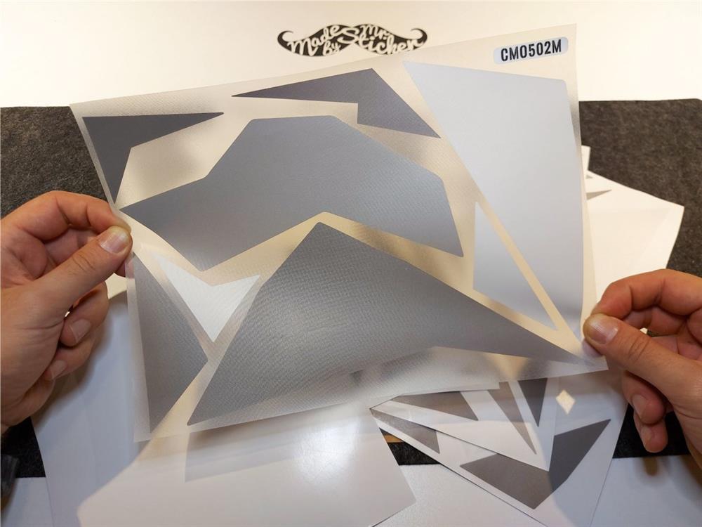 CMO502M - 45 Parca Ucgen Kamuflaj Seti (Koyu Gri-Kirli Beyaz-Gri)