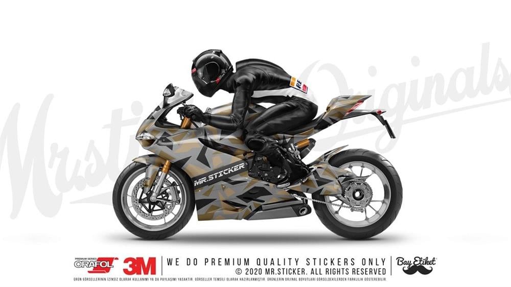 CMO503M - 45 Parca Ucgen Kamuflaj Seti - (Siyah-Kahverengi-Sultu Kahve)