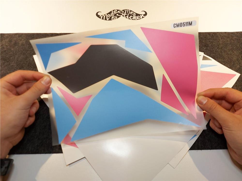 CMO511M - 45 Parca Ucgen Kamuflaj Seti - (Mavi-Fuşya-Siyah)