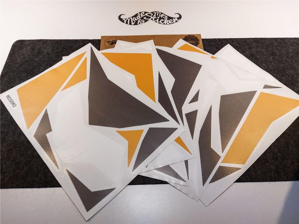 CMO513M - 45 Parca Ucgen Kamuflaj Seti (Turuncu-Beyaz-Füme)