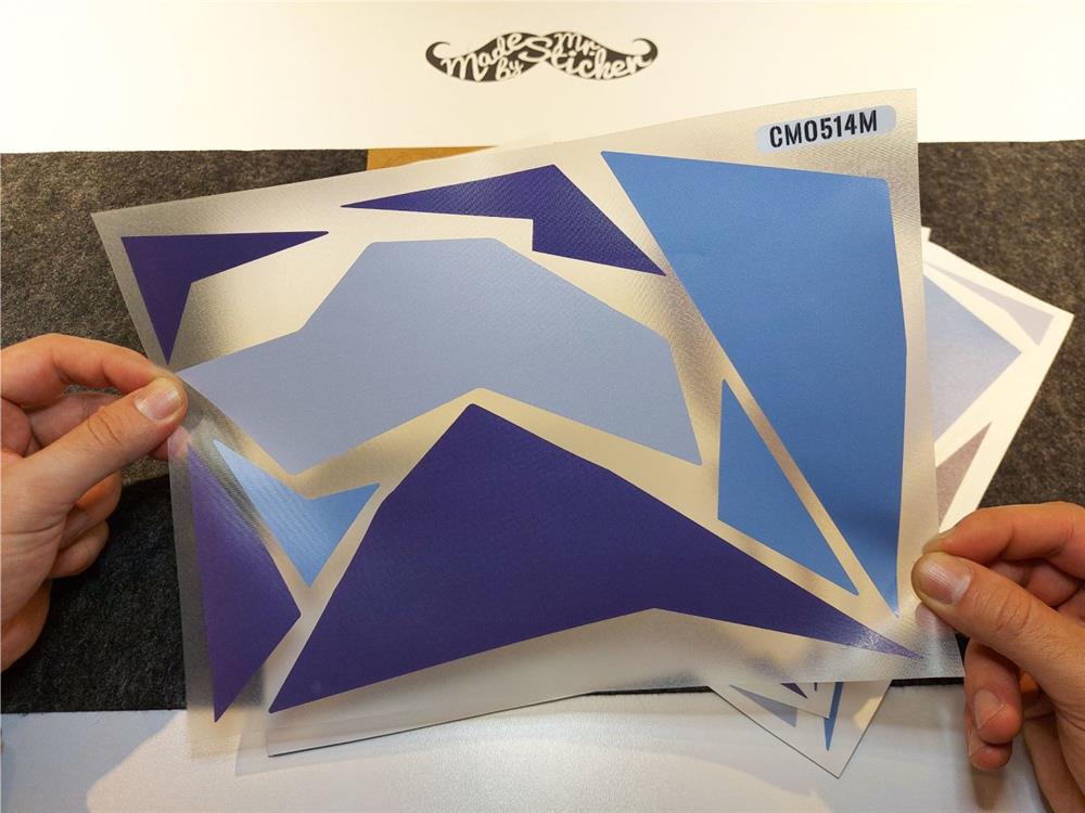 CMO514M - 45 Parca Ucgen Kamuflaj Seti (Mavi-Lacivert-Kirli Mavi)