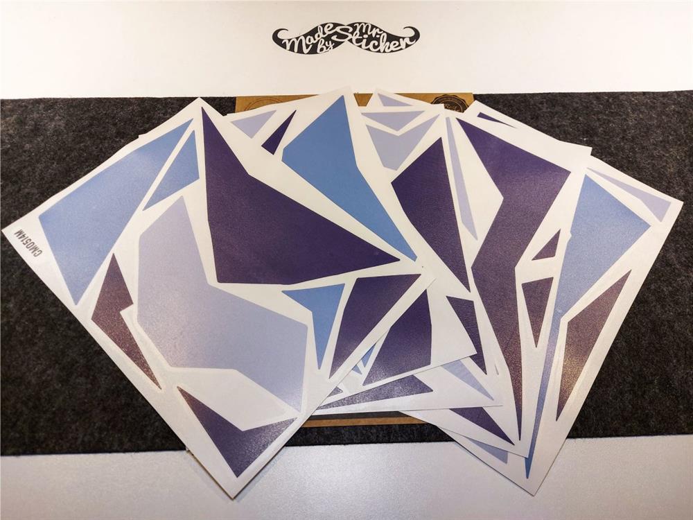 CMO514M - 45 Parca Ucgen Kamuflaj Seti (Mavi-Lacivert-Kirli Mavi)